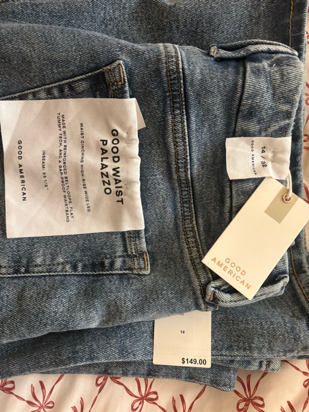 Good American Good Waist Palazzo Indigo 746 - Picture 3 of 5